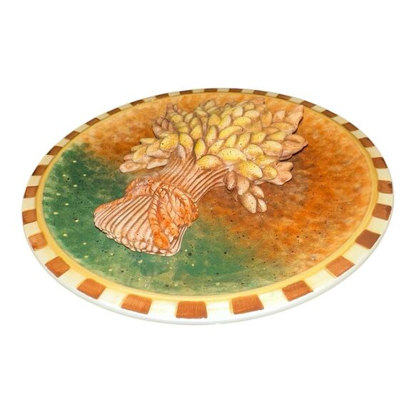 1980s Glazed Porcelain 3D Tree Relief Italian Plate decorative - Picture 4 of 9